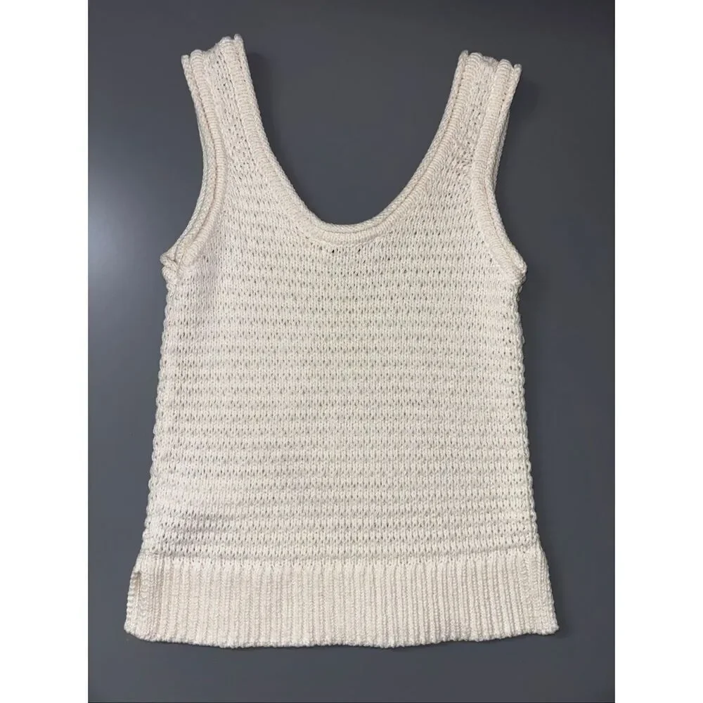 Madewell Textured-Stitch Sweater antique cream crochet